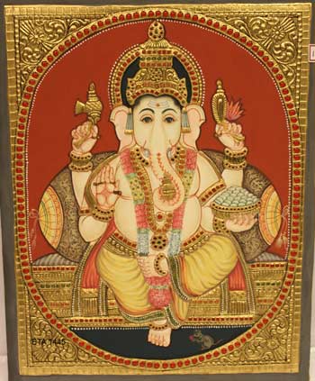Antique Ganesh Tanjore Painting