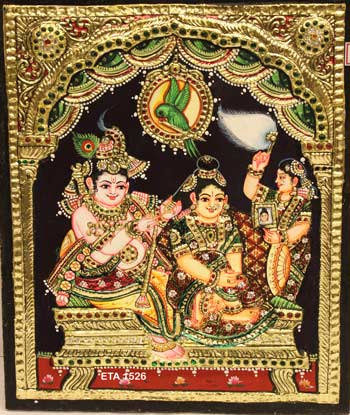 Radha Krishna Jadai Tanjore Painting