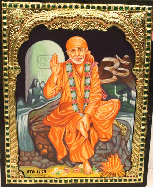 Lord Sai Baba Tanjore Painting