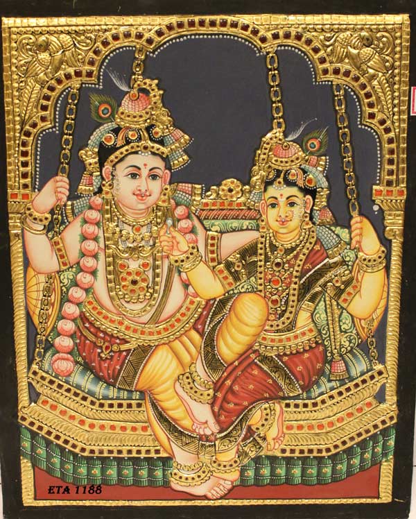 Antique Radha Krishna Tanjore Painting