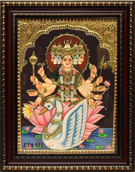 Goddess Gayatri Tanjore Painting