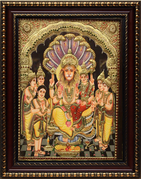 Lakshmi Narasima Tanjore Painting