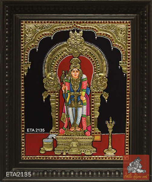 Raja Alangara Murugan Tanjore Painting (15x12)