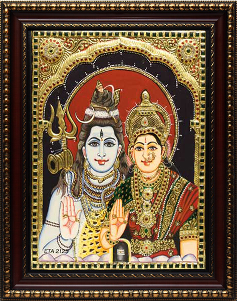 Shiva Paravathi Tanjore Painting