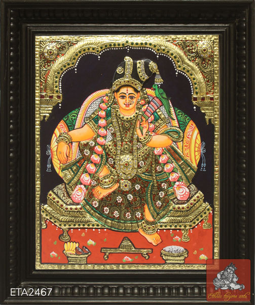 Goddess Sitting Andal Tanjore Painting