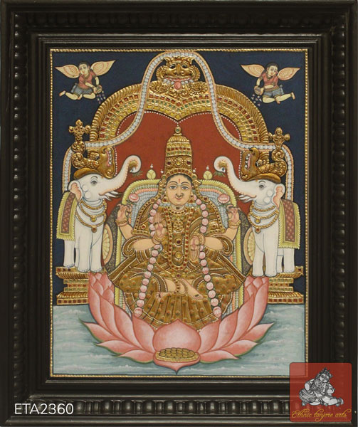 Goddess Lakshmi Antique Tanjore Painting