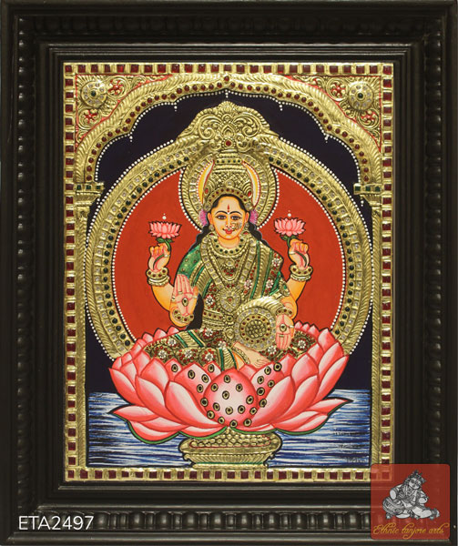 Goddess Lotus Lakshmi Tanjore Painting