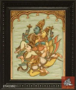 Garuda Sevai Antique Tanjore Painting