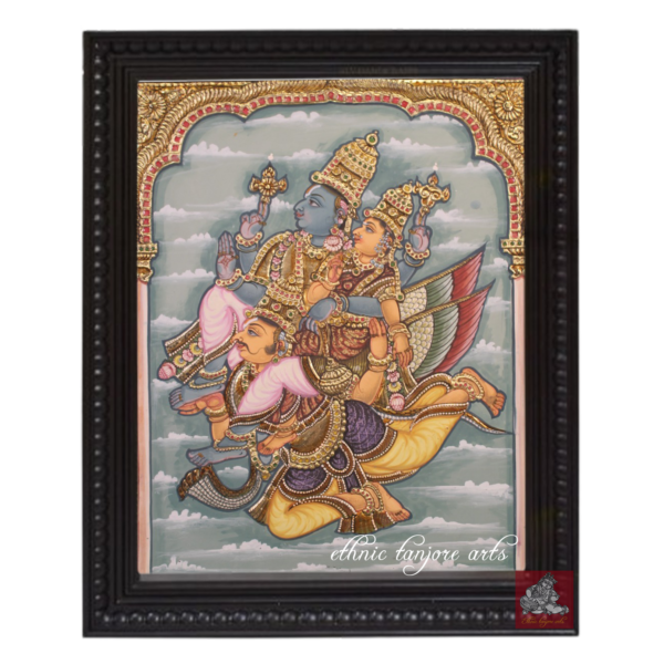 Antique Garuda Sevai Tanjore Painting